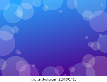 Magic blue bokeh background. Beautiful layout with defocused effect. Editable template for social networks or a greeting cards. Vector 10 EPS.
