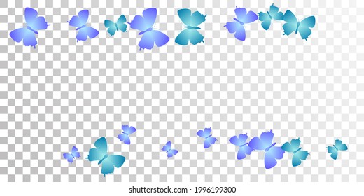 Magic blue butterflies cartoon vector wallpaper. Spring ornate moths. Decorative butterflies cartoon dreamy illustration. Delicate wings insects graphic design. Tropical creatures.