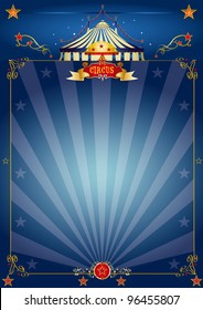 Magic blue circus poster. A circus blue poster for your show