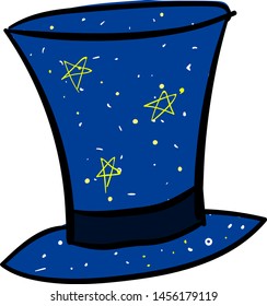 Magic blue hat, illustration, vector on white background