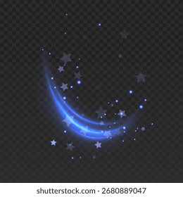 Efeito de linha azul mágico Fundo de brilho azul abstrato com luz