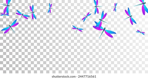 Magic blue purple dragonfly cartoon vector wallpaper. Summer funny insects. Decorative dragonfly cartoon girly illustration. Delicate wings damselflies graphic design. Fragile creatures