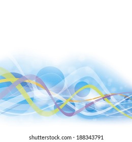 Magic bluish waves and play of light on a blue background.