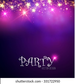 Magic Blur Background with Lights. Abstract Party & Show  Background. Vector illustration