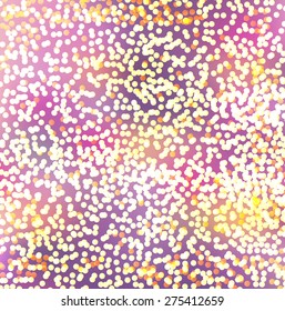 Magic  blurred background with gold bokeh lights snowfall. Perfect template for posters, websites, magazines, brochures, catalogs