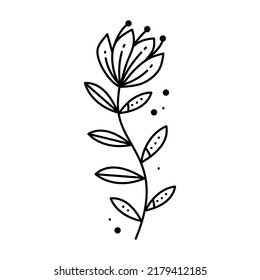 Magic boho flower symbol. Gypsy sacred element and sign in modern boho style. Golden minimal line art.