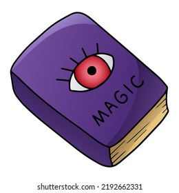 Magic book cartoon illustration isolated on white background
