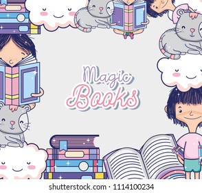 Magic book cartoons