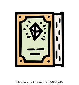 icono del manual mágico color vectorial doodle simple