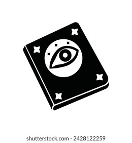 Magia, libro, ojo, niños, hierba, sanación, icono de portada