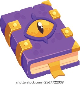 Magic book with eye vector illustration