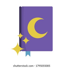Magic book flat icon. Colorful illustration of magic accessory. Vector.