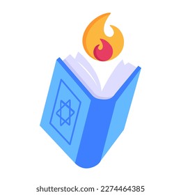 Magic book flat vector style