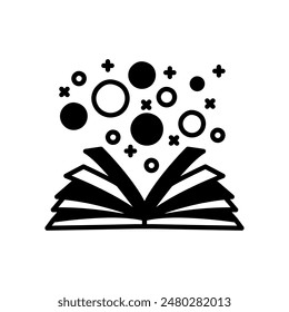 Magic Book Glyph Icon, Vector illustration