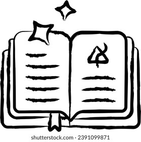 Magic Book hand drawn vector illustrations