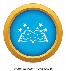 Magic book icon blue vector isolated on white background for any design