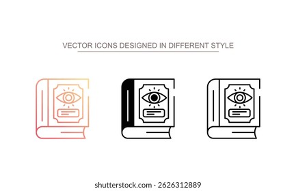 Magic Book icon design with white background stock illustration