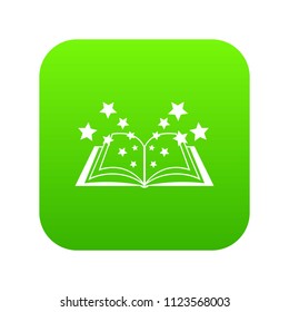 Magic book icon digital green for any design isolated on white vector illustration
