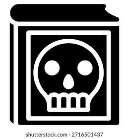 Icono de libro mágico en estilo glifo