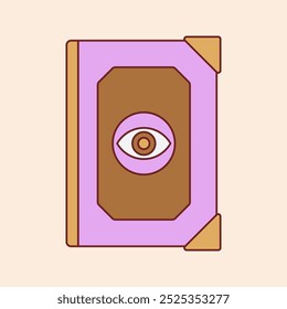 Magic Book Icon Illustration Flat Design Style