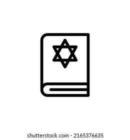 Magic Book Icon. Line Art Style Design Isolated On White Background