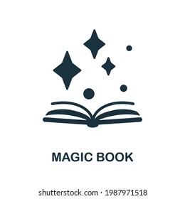 Magic Book icon. Monochrome simple element from fortune teller collection. Creative Magic Book icon for web design, templates, infographics and more