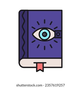 Magic book icon, spell book, witch, halloween, on white background vector illustration
