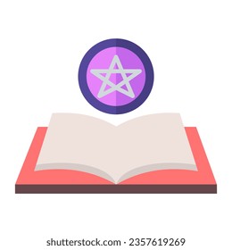 Magic book icon, spell book, witch, halloween, on white background vector illustration