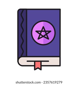 Magic book icon, spell book, witch, halloween, on white background vector illustration