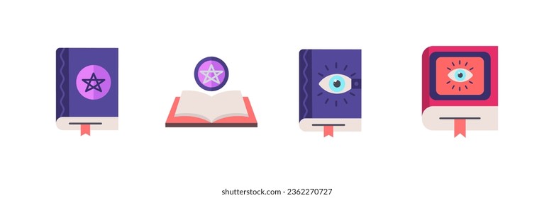 
Magic book icon vector set. Witch book,isolated on white background.
