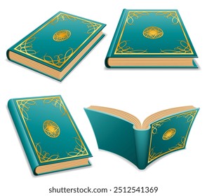 magic book keeper of magical information on paper cartoon stock vector illustration isolated on white background