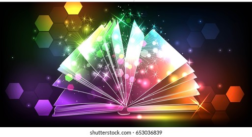 Magic book with light