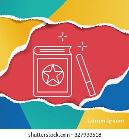 magic book line icon