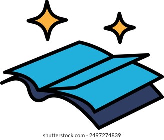 A magic book in line icon style