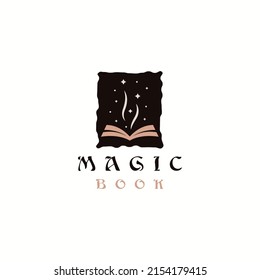 Magic book logo icon design template flat vector