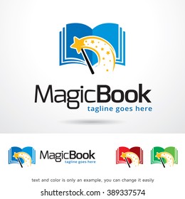 Vector de diseño de plantillas de logotipos de libro mágico 