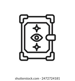 Magic Book Outline Icon Vector Illustration