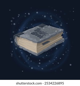 Magic book of spells. Isometric book of magic spells and witchcraft for computer game. Mystery or Fairy tale icon in cartoon style. isolated vector illustration. GUI element. fantasy manuscript