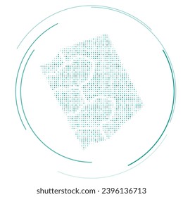 The magic book symbol filled with teal dots. Pointillism style. Vector illustration on white background
