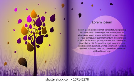 Magic book with tree.