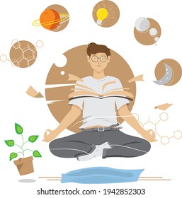 The Magic of the Book Vector Flat Illustration