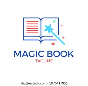 magic book vector logo template design