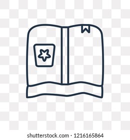 Magic book vector outline icon isolated on transparent background, high quality linear Magic book transparency concept can be used web and mobile