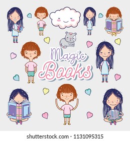 Magic books cartoons