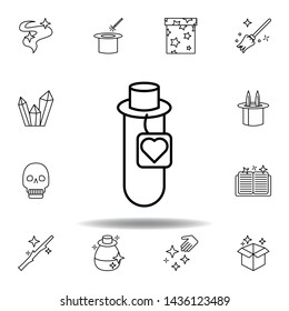 magic bottle with food outline icon. elements of magic illustration line icon. signs, symbols can be used for web, logo, mobile app, UI, UX