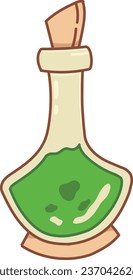 Magic bottle of glass. Vector illustration
