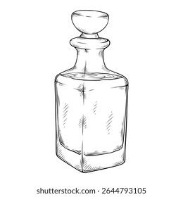 ilustração desenhada à mão de arte da linha da garrafa mágica