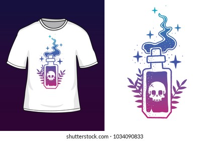 Magic bottle poison  Vector illustration isolated  T  shirt graphic vector