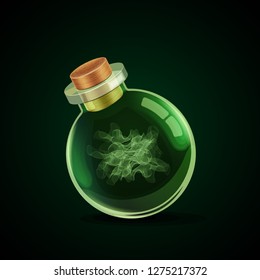 Magic bottle with smoke inside. EPS10 vector