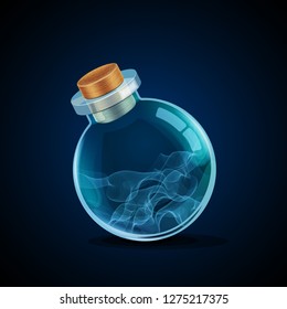 Magic bottle with smoke inside. EPS10 vector